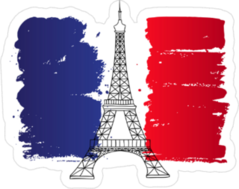 Eiffel Tower Painted France Flag Sticker