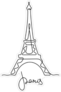 Eiffel Tower Sketch Sticker
