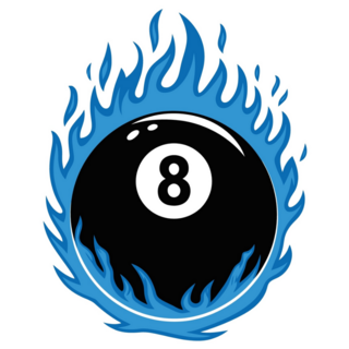 Eight Ball Blue Fire Sticker