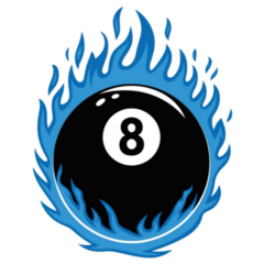 Eight Ball Blue Fire Sticker