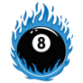 Eight Ball Blue Fire Sticker