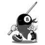Eight Ball Mascot Sticker