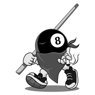 Eight Ball Mascot Sticker
