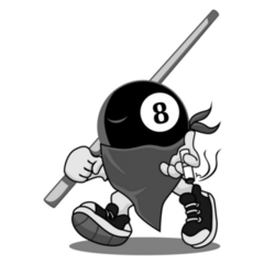 Eight Ball Mascot Sticker
