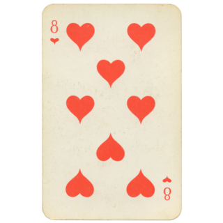 Eight Of Hearts Old Grunge Sticker