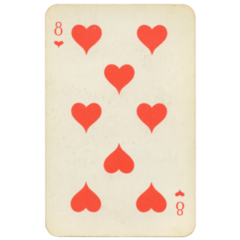 Eight Of Hearts Old Grunge Sticker