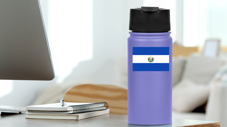 El Salvador Flag on a Water Bottle (New) example