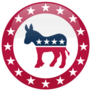 Election Themed Round Button Democratic Party Sticker
