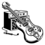 Electric Guitar And Amplifier - Retro 1950s Illustration Sticker
