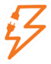 Electrical Plug Logo In Orange Sticker