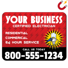 Example of an Electrician-themed magnet template
