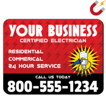 Example of an Electrician-themed magnet template