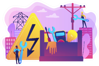 Electrician Engineer,Technician Abstract Concept Illustration Sticker