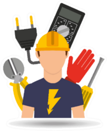 Electrician Isolated Design Sticker