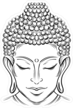 Elegant Buddha Head Illustration Sticker