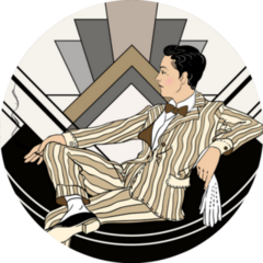 Elegant Gentleman Of The Twenties Geometric Sticker