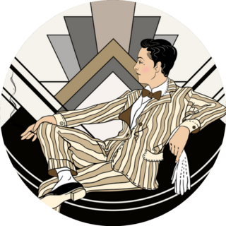 Elegant Gentleman Of The Twenties Geometric Sticker