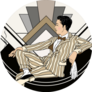 Elegant Gentleman Of The Twenties Geometric Sticker