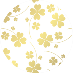 Elegant Golden Pattern Lucky Clovers Sticker