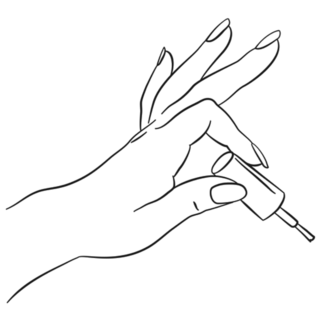 Elegant Hand Holding Nail Polish Brush Sticker