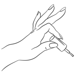 Elegant Hand Holding Nail Polish Brush Sticker