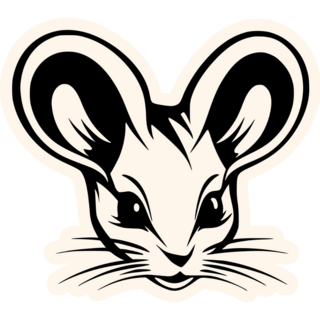 Elegant Minimalist Mouse Sticker