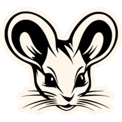 Elegant Minimalist Mouse Sticker