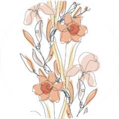 Elegant Pattern With Daffodils And Iris Flowers Sticker