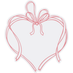 Elegant Ribbon Heart Sticker