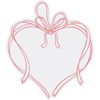 Elegant Ribbon Heart Sticker