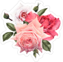 Elegant Roses Flower Sticker