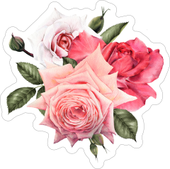 Elegant Roses Flower Sticker