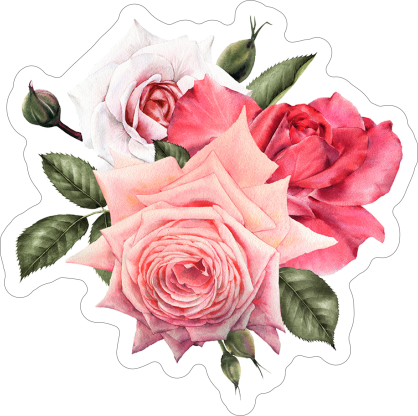 Elegant Roses Flower Sticker