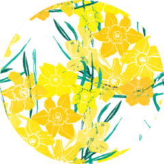 Elegant Seamless Pattern With Daffodil Flowers Sticker