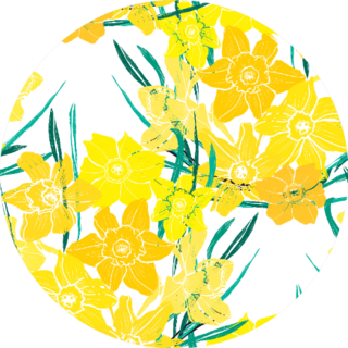 Elegant Seamless Pattern With Daffodil Flowers Sticker