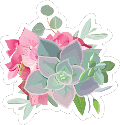 Elegant Succulent Bouquet Sticker