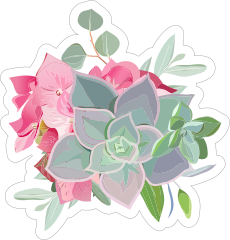 Elegant Succulent Bouquet Sticker