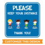 Elementary School Social Distancing Floor Stickers