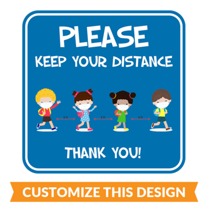 Elementary School Social Distancing Floor Stickers