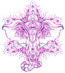 Elephant Boho Lotus Sticker
