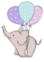 Elephant Flying On Balloons Sticker