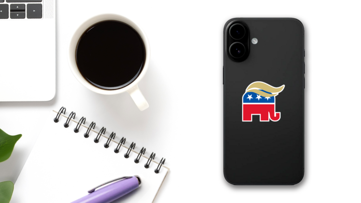 Elephant Hair Sticker on a Phone (New) example