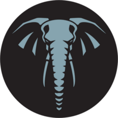 Elephant Head On Black Background Sticker