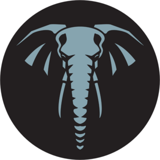 Elephant Head On Black Background Sticker