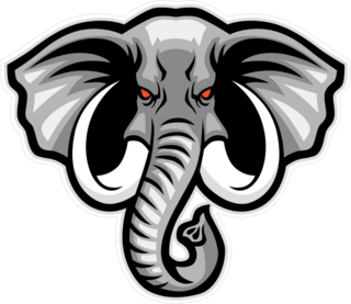 Elephant Head Sports Mascot Sticker