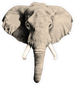 Elephant Head Sticker