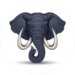 Elephant Head With Tusks Sticker