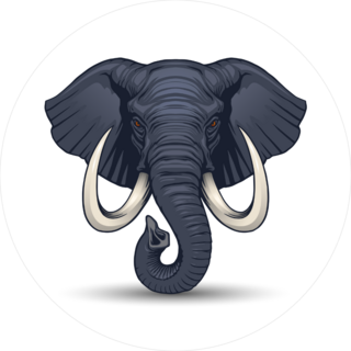 Elephant Head With Tusks Sticker