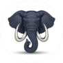 Elephant Head With Tusks Sticker