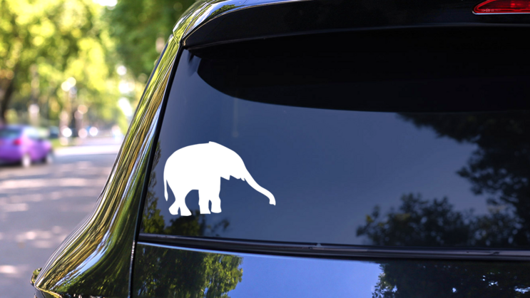 Elephant Holding Out Trunk Sticker on a Rear Car Window (New) example